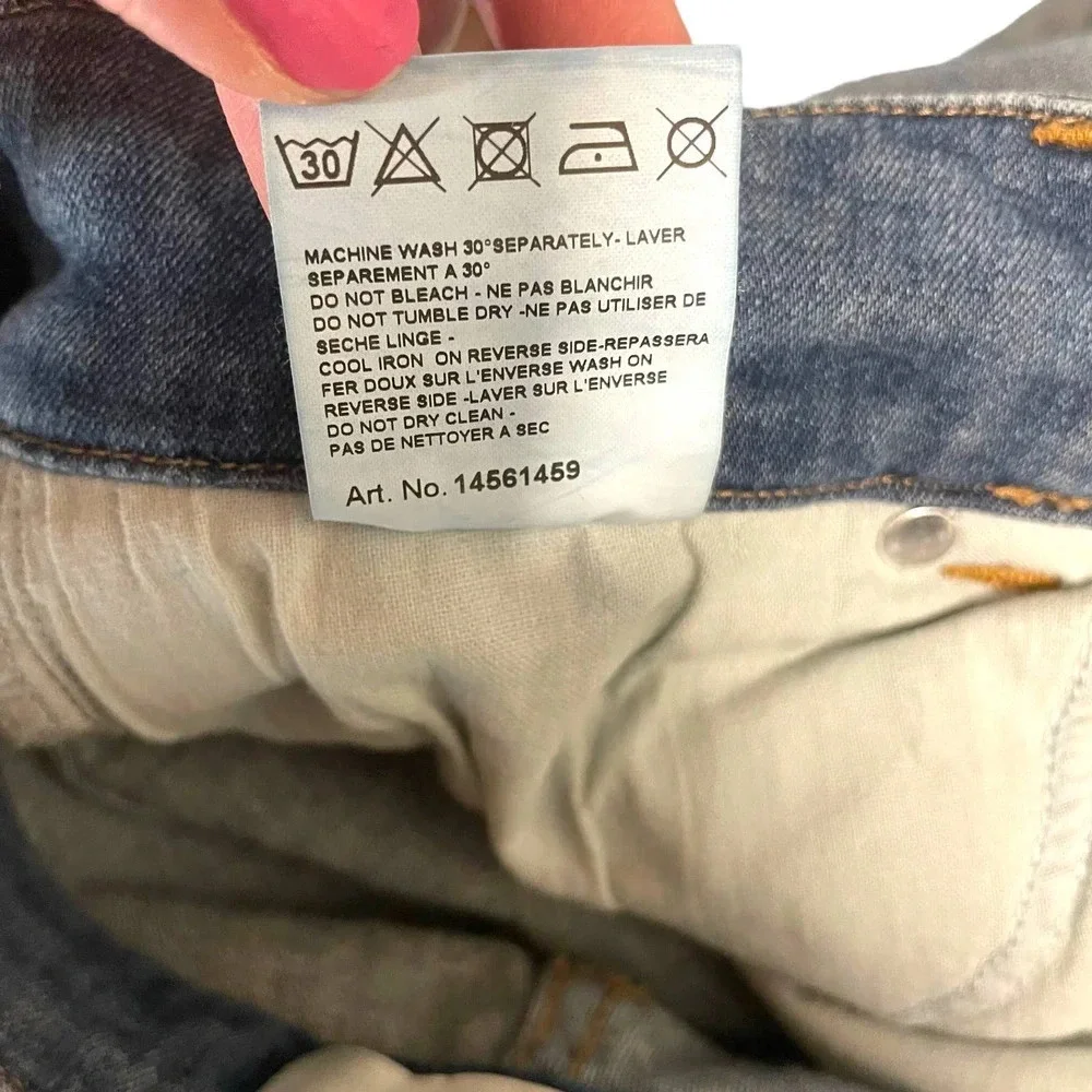 Pierre Balmain Biker Low Rise Skinny Jeans‎ Medium Light Wash Denim Size 25